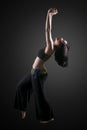 Belly dancer performing in the studio Royalty Free Stock Photo