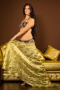 Belly dancer preforming on stage Royalty Free Stock Photo