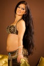 Belly dancer preforming on stage Royalty Free Stock Photo