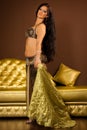 Belly dancer preforming on stage Royalty Free Stock Photo