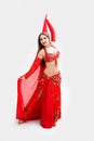 Belly dancer in red