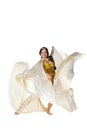 Belly Dancer with silver wings Royalty Free Stock Photo