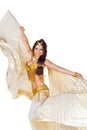 Belly dancer with the silver wings Royalty Free Stock Photo