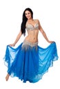 Belly Dancer Wearing a Blue Costume Royalty Free Stock Photo