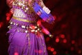 Belly Dancer With Blue Tambourine Royalty Free Stock Photo