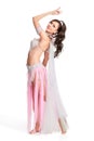 Belly Dancer wearing a white costume Royalty Free Stock Photo