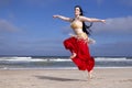 Belly Dancing on the Beach Royalty Free Stock Photo