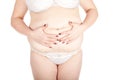 Belly of fat woman Royalty Free Stock Photo