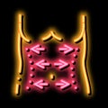 belly lifting neon glow icon illustration