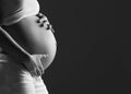 Belly of pregnant woman monochrome Royalty Free Stock Photo