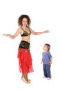 Bellydance mother with baby Royalty Free Stock Photo
