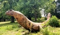 Wooden dinosaur at Belmont Gardens, Belmont House , Kent