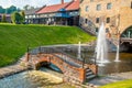 Belmontas buildings, bridge and fountain