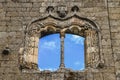 Manueline-style window frame at Belmonte Castle, Portugal