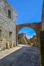 View at the interior ruins of the medieval Belmonte Castle, iconic monument building at the Belmonte village, portuguese patrimony