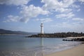 Belmore Basin, North Wollongong, lighthouse at Wollongong Harbour, Australia