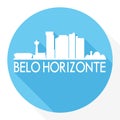 Belo Horizonte Brazil Flat Icon Skyline Silhouette Design City Vector Art Round Logo.