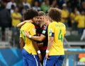 Germany and Brazil team during the 2014 World Cup Semi-finals Royalty Free Stock Photo