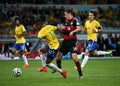 Germany and Brazil team during the 2014 World Cup Semi-finals Royalty Free Stock Photo