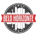 Belo Horizonte Brazil Round Travel Stamp. Icon Skyline City Design. Seal Tourism Badge Illustration.