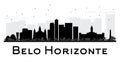 Belo Horizonte City skyline black and white silhouette. Royalty Free Stock Photo