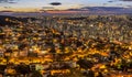 Belo Horizonte after sunset , Minas Gerais , Brazil . Royalty Free Stock Photo