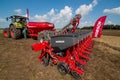 Belogorye, Khmelnytsky region, UKRAINE - August 19, 2021: Farmers sow seeds Horsch at the demonstration of agricultural machinery