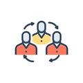 Color illustration icon for Belong, pertain and relation