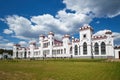 Belorussian tourist landmark attraction - old ancient Kossovo Castle and park complex at summer season. Brest region, Belarus