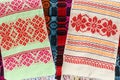 Belorussian towels with a classic geometric ornament