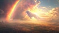 Beloved Dog's Journey Beyond the Rainbow, AI-generated.