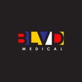 Beloved medical logo design with using abbreviation of BLVD