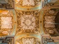 Ornamental ceiling of baroque palace in Italy