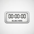 Below the digits BILLABLE HOURS is printed in bold black capital letters Royalty Free Stock Photo