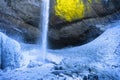 Frozen Latourell Waterfall in the Columbia River Gorge