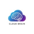 Below the image the text CLOUD BRAIN is written in bold black capital letters Royalty Free Stock Photo