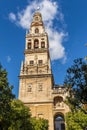 Beautiful old bell tower of Mosque Cathedral of Cordoba Mezquita