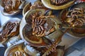 Below side of ripe horseshoe crabs showing