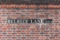 Belsize Lane name sign, London