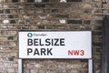 Belsize Park Street name sign, London