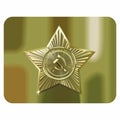 Belt buckle with a gold star. Military clothing of soldiers of the Soviet Union. Vector image.