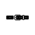 Black solid icon for Belt, buckle and waistband