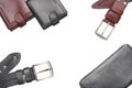 Belt leather, purse, isolated on white background Royalty Free Stock Photo