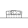 Belt outline icon. Vector linear icon of a leather belt. Black and white simple illustration of a rolled buckle belt on