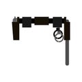 Belt of policeman. Gun, club and handcuffs. Vector illustration.