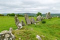 Beltany stone circle, an impressive Bronze Age ritual site located to the south of Raphoe town, County Donegal, Ireland Royalty Free Stock Photo