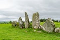 Beltany stone circle, an impressive Bronze Age ritual site located to the south of Raphoe town, County Donegal, Ireland Royalty Free Stock Photo