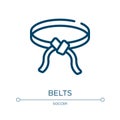 Belts icon. Linear vector illustration from martial arts collection. Outline belts icon vector. Thin line symbol for use on web