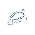 Beluga line icon concept. Beluga flat  vector symbol, sign, outline illustration. Royalty Free Stock Photo