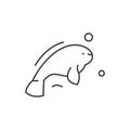 Beluga line icon concept. Beluga vector linear illustration, symbol, sign